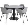 Venture Design Valgomasis stalas, Estelle, ø106 A75 cm, Juodas / Valgomasis kėdė, Gemma, 52x79.5x60.5 cm, Pilka