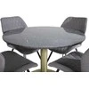 Venture Design Valgomasis stalas, Estelle, ø106 A75 cm, Juodas/Varis+Valgomasis kėdė, Gemma, 63x90x50 cm, Pilka