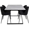 Venture Design Valgomasis stalas, Estelle, 140x90 cm, Balta / Valgomasis kėdė, Raukšlės, 50x79.5 cm, Juoda