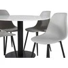 Venture Design Valgomasis stalas, Estelle apvalus, ø106 A75 cm, Balta / Valgomasis kėdė, Polarinis plastikas, 58x81x45.5 cm, Pilka