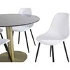 Venture Design Valgomasis stalas, Estelle, ø106x75 cm, Juodas / Valgomasis kėdė, Polar, 58x81x45.5 cm, Balta