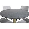 Venture Design Valgomasis stalas, Estelle apvalus, ø106xA75 cm, Juodas / Valgomasis kėdė, Plaza, 58x86x49 cm, Šviesiai pilka