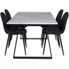 Venture Design Valgomasis stalas, Estelle, 140x90 cm, Balta / Valgomasis kėdė, Polar, 53x87x44 cm, Juoda