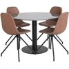 Venture Design Valgomasis stalas, Estelle, ø106 A75 cm, Juodas / Valgomasis kėdė, Polar su sukimo funkcija, 54x88x44 cm, Ruda