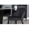 Venture Design Valgomasis stalas, Estelle, ø106x75 cm, Juodas / Velvet valgomasis kėdė, 57x76.5x50 cm, Juoda