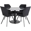 Venture Design Valgomasis stalas, Estelle, ø106x75 cm, juodas + Valgomasis kėdė, Gemma, 63x90x50 cm, juoda