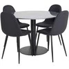 Venture Design Valgomasis stalas, Estelle apvalus, ø106 A75 cm, Juodas / Valgomasis kėdė, Polar, 53x87x44 cm, Juoda