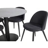 Venture Design Valgomasis stalas, Estelle, ø106x75 cm, Juodas / Velvet valgomasis kėdė, 57x76.5x50 cm, Juoda
