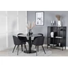 Venture Design Valgomasis stalas, Estelle, ø106x75 cm, Juodas / Velvet valgomasis kėdė, 57x76.5x50 cm, Juoda