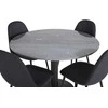 Venture Design Valgomasis stalas, Estelle apvalus, ø106 A75 cm, Juodas / Valgomasis kėdė, Polar, 53x87x44 cm, Juoda