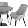 Venture Design Valgomasis stalas, Estelle apvalus, ø106xA75 cm, Juodas / Valgomasis kėdė, Plaza, 58x86x49 cm, Šviesiai pilka