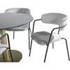 Venture Design Valgomasis stalas, Estelle, ø106x75 cm, Juodas / Valgomasis kėdė, Arrow, 61x79x58 cm, Pilka