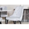 Venture Design Valgomasis stalas, Estelle, ø106x75 cm, Balta / Valgomasis kėdė, Velvet Deluxe, 66x88.5x50 cm, Šviesiai pilka