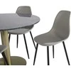 Venture Design Valgomasis stalas, Estelle apvalus, ø106xH75 cm, Juodas / Valgomasis kėdė, Polar plastikas, 58x81x45.5 cm, Pilka