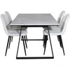 Venture Design Valgomasis stalas, Estelle, 140x90 cm, Balta / Valgomasis kėdė, Polar, 53x87 cm, Juoda