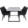 Venture Design Valgomasis stalas, Estelle, 140x90 cm, Balta / Valgomasis kėdė, Plaza, 58x86 cm, Juoda
