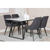 Venture Design Valgomasis stalas, Estelle, 140x90 cm, Balta / Valgomasis kėdė, Plaza, 58x86 cm, Juoda