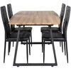 Venture Design Valgomasis stalas, Inca, 160x85 cm, ąžuolas / juoda + Aukštos nugaros valgomasis kėdė, 98x42 cm, juoda