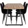 Venture Design Valgomasis stalas, Inka, 160x85 cm, ąžuolas, Valgomasis kėdė, Polaris, 86x44 cm, juoda