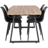 Venture Design Valgomasis stalas, Inka, 160x85 cm, ąžuolas / Valgomasis kėdė, Polaris, 81x45.5 cm, juoda