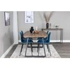 Venture Design Valgomasis stalas, Inka, 160x85 cm, ąžuolas, Valgomasis kėdė, Arktika, 82x49 cm, mėlyna