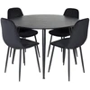 Venture Design Valgomasis stalas ir kėdės rinkinys, Dipp ir Polar Diamond, 115 cm ir 52x86x44 cm, Juoda