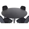 Venture Design Valgomasis stalas ir kėdės rinkinys, Dipp ir Polar Diamond, 115 cm ir 52x86x44 cm, Juoda