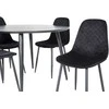 Venture Design Valgomasis stalas ir kėdės rinkinys, Dipp ir Polar Diamond, 115 cm ir 52x86x44 cm, Juoda