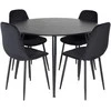 Venture Design Valgomasis stalas ir kėdės rinkinys, Dipp ir Polar Diamond, 115 cm ir 52x86x44 cm, Juoda