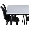 Venture Design Valgomasis stalas, Jimmy, 240x150x90 cm, Juodas ir Balta, Valgomojo kėdė, Polar, 81x45.5x58 cm, Juodas