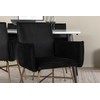 Venture Design Valgomasis stalas, Jimmy, 150-240x90x76 cm, Juodas/Baltas, Valgomasis kėdė, Petra, 60x87x57 cm, Varis/Juodas