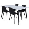 Venture Design Valgomasis stalas, Jimmy, 240x150x90 cm, Juodas ir Balta, Valgomojo kėdė, Polar, 81x45.5x58 cm, Juodas