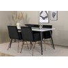 Venture Design Valgomasis stalas, Jimmy, 150-240x90x76 cm, Juodas/Baltas, Valgomasis kėdė, Petra, 60x87x57 cm, Varis/Juodas