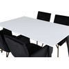 Venture Design Valgomasis stalas, Jimmy, 150-240x90x76 cm, Juodas/Baltas, Valgomasis kėdė, Petra, 60x87x57 cm, Varis/Juodas