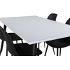 Venture Design Valgomasis stalas, Jimmy, 240x150x90 cm, Juodas ir Balta, Valgomojo kėdė, Polar, 81x45.5x58 cm, Juodas