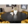 Venture Design Valgomasis stalas, Kopenhaga, ⌀140 cm, juodas / Kėdė, Limhamn, 54x76x61 cm, aukso velvetas