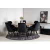 Venture Design Valgomasis stalas, Kopenhaga, ⌀140 cm, Ruda / Valgomasis kėdė, Veltinė prabanga, 66x88.5x50 cm, Juoda