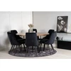Venture Design Valgomasis stalas, Kopenhaga, ⌀140 cm, Ruda / Valgomasis kėdė, Veltinė prabanga, 66x88.5x50 cm, Juoda
