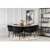 Venture Design Valgomasis stalas, Kopenhaga, ⌀140 cm, rudas / Valgomasis kėdė, Limhamn, 54x76x61 cm, juoda aksomas