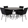 Venture Design Valgomasis stalas, Kopenhaga, 140x74 cm, Juodas + Valgomasis kėdė, Petra, 60x87x57 cm, Juoda