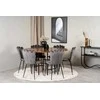 Venture Design Valgomasis stalas, Kopenhaga, ⌀140 cm, Ruda/Juoda, Kėdė, Limhamn, 54x82.5x44.5 cm, Pilka