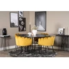 Venture Design Valgomasis stalas, Kopenhaga, ⌀140 cm, Juodas / Kėdė, Limhamn, 54x76x61 cm, Aukso velvetas