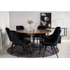 Venture Design Valgomasis stalas, Kopenhaga, ⌀140 cm, Ruda / Valgomasis kėdė, Veltinė prabanga, 66x88.5x50 cm, Juoda