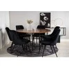 Venture Design Valgomasis stalas, Kopenhaga, ⌀140 cm, Ruda / Valgomasis kėdė, Veltinė prabanga, 66x88.5x50 cm, Juoda