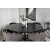 Venture Design Valgomasis stalas, Kopenhaga, ⌀140 cm, Juodas, Kėdė, Limhamn, 54x76 cm, Pilka