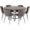 Venture Design Valgomasis stalas, Kopenhaga, ⌀140 cm, Juodas, Kėdė, Limhamn, 54x82.5x44.5 cm, Pilka