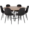Venture Design Valgomasis stalas, Kopenhaga, ⌀140 cm, Ruda / Valgomasis kėdė, Poliaras, 53.3x88x42.5 cm, Juoda