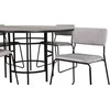 Venture Design Valgomasis stalas, Kopenhaga, 140x74 cm, Juodas + Valgomasis kėdė, Kenth, 52x76x40 cm, Šviesiai pilka aksomas