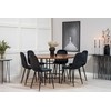 Venture Design Valgomasis stalas, Kopenhaga, ⌀140 cm, Ruda / Valgomasis kėdė, Poliaras, 53.3x88x42.5 cm, Juoda