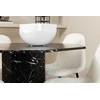 Venture Design Valgomasis stalas, Marbs, 110x75 cm, Juodas, Valgomasis kėdė, Polar, 53x87x44 cm, Balta